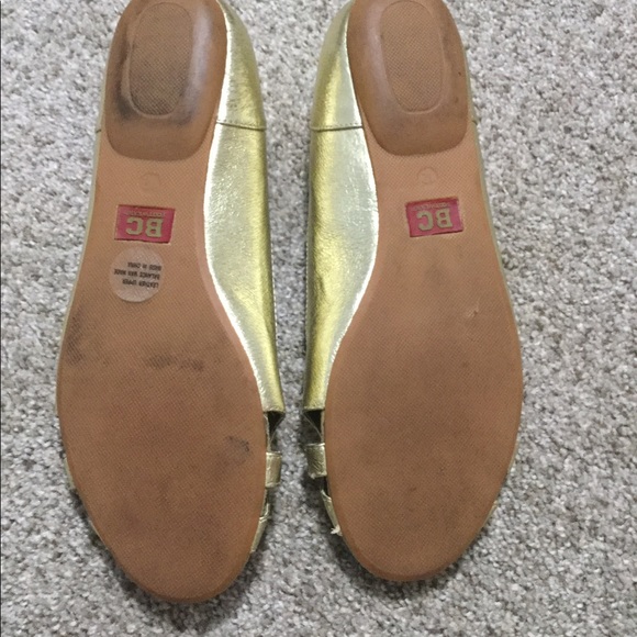 NWT Gold BC Footwear open toe flats - Picture 2 of 2